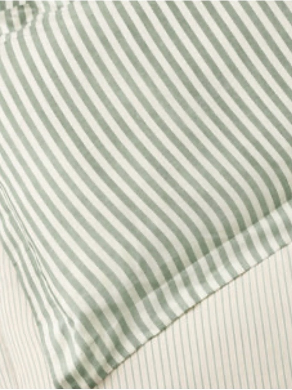UGG Sample  Striped Sage GreenWhite Two Pillowcases - Classic Home Bedding New!